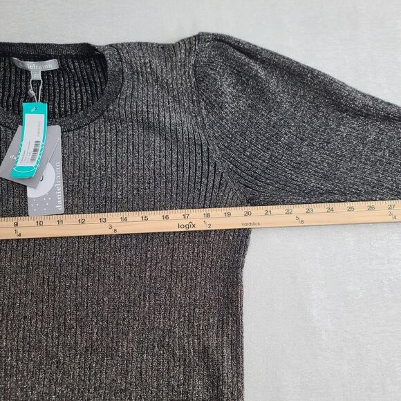 Daniel Rainn fitted Lurex Metallic gold detail black sweater size XXL Office - Picture 8 of 9